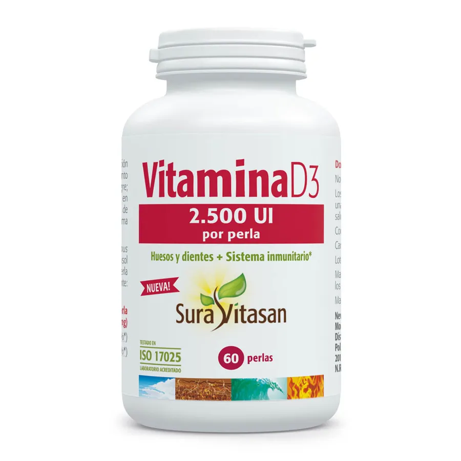 Vitamina D3 2.500ui 60 perlas, Sura Vitasan