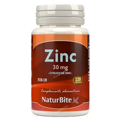 Zinc citrato 30 mg 120 cápsulas, Naturbite