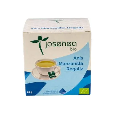 Anís-manzanilla-regaliz ensobradas BIO 10 pirámides, Josenea