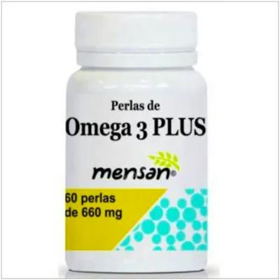 Omega 3 plus +DHA 600 mg 60 perlas, Mensan