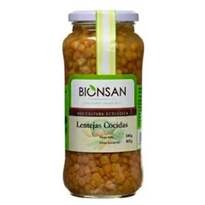Lentejas marrones cocidas BIO 400 g, Bionsan