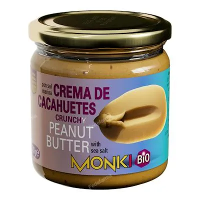 Crema de cacahuete crujiente BIO 330 g, Monki