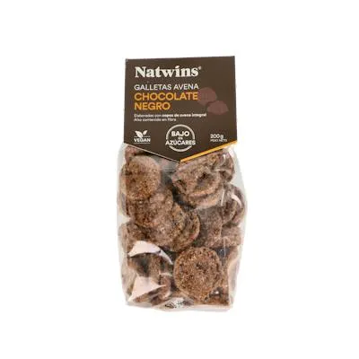 Galletas de avena chocolate negro 200 g, Natwins