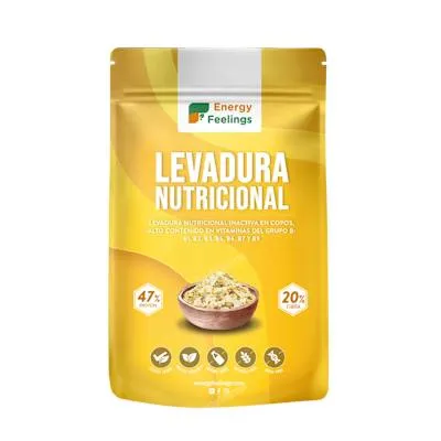 Levadura nutricional copos sin gluten 250 g, Energy Feelings