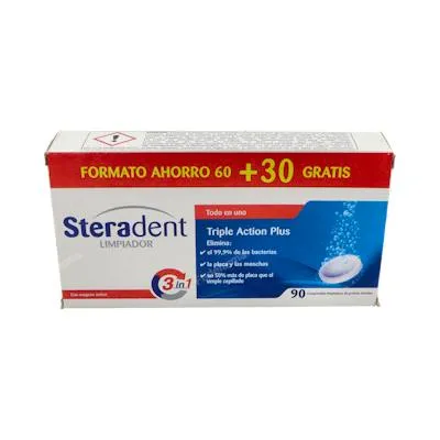 3X2 triple ac plus 60+30 comprimidos, Steradent