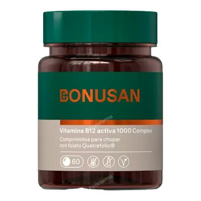 Vitamina B12 activa 1000 complex 60 comprimidos, Bonusan