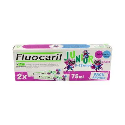 Junior gel duplo bubble dentifri 2 x 75 ml, Fluocaril