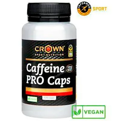 Caffeine pro caps 100 mg 120 cápsulas, Crown Sport Nutrition