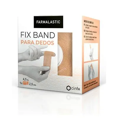Venda elastica adhfix band dedos 4,5M X 2,5CM beige, Farmalastic