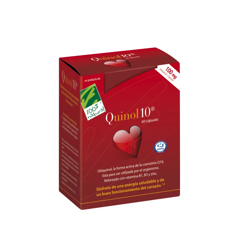 Quinol 10 100 mg 100%natural 60 perlas, 100% Natural
