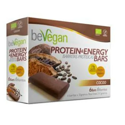 Barritas proteicas-energy cacao sin gluten BIO 6 uds., Bevegan
