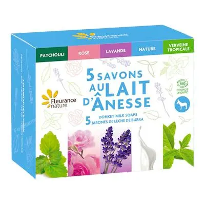 Cofre 5 jabones con leche de burra, Fleurance Nature