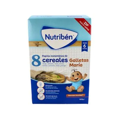 8 cereales galletas maria 600 g, Nutriben