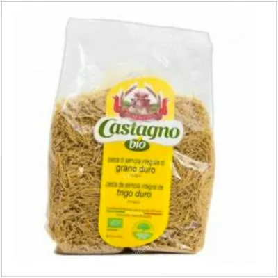 Fideos finos de trigo duro integral BIO 500 g, Castagno