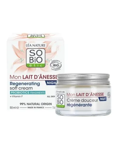 Crema noche regeneradora leche de burra sobio, SO'BiO étic