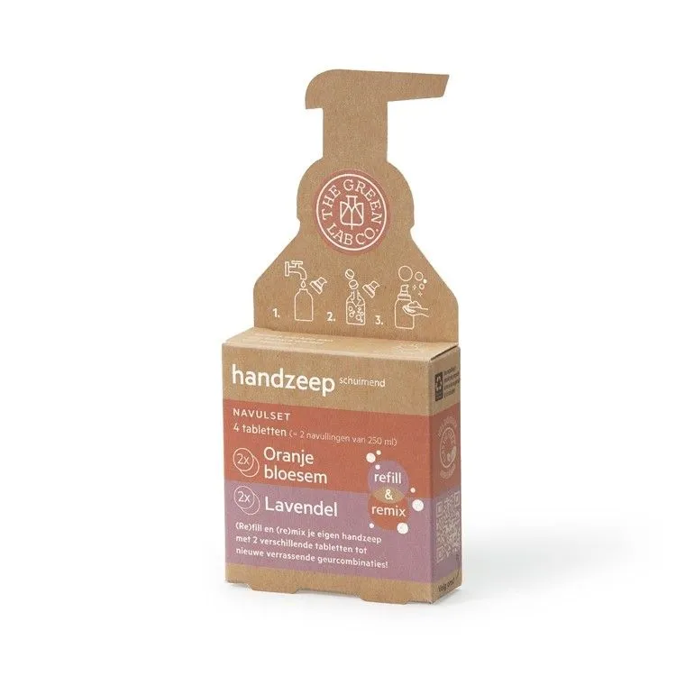 Hand Soap Refill Set - Orange Blossom and Lavender 4 tablets, The Green Lab Co.