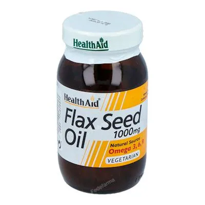Aceite de linaza flaxseed oil 60 cápsulas, Health Aid