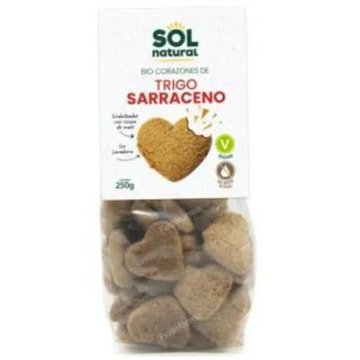 Corazones de trigo sarraceno con sirope maiz 250 g, Solnatural