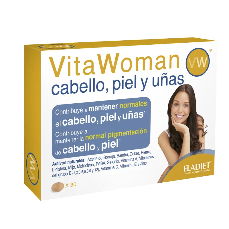 Vitawoman cabello piel uñas 744 mg 30 comprimidos, Eladiet