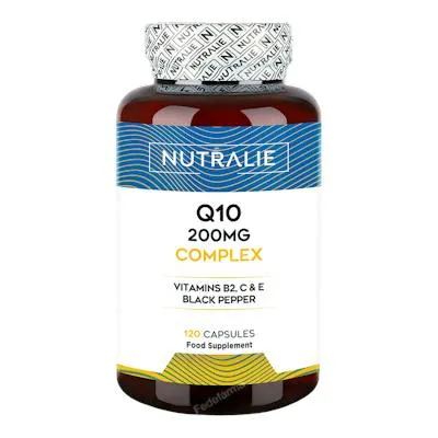 Q10 complex 250 mg + vitamina C e y B2 120 cápsulas, Nutralie