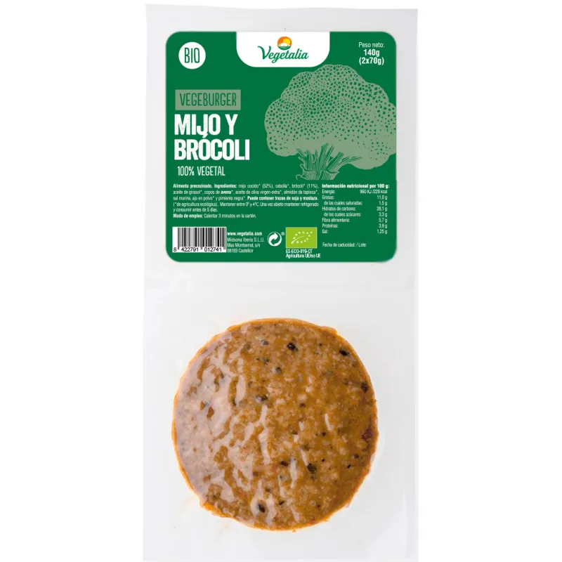 Vegeburger mijo y brocoli 140 g, Vegetalia