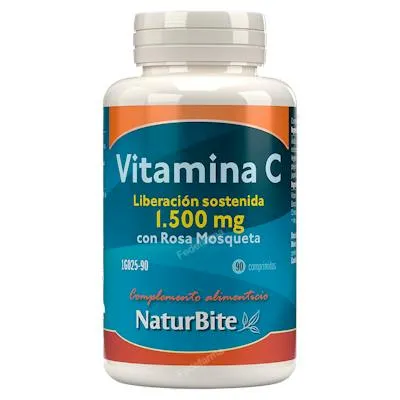 Vitamina C 1500 mg con rosa mosqueta lib. s 90 comprimidos, Naturbite