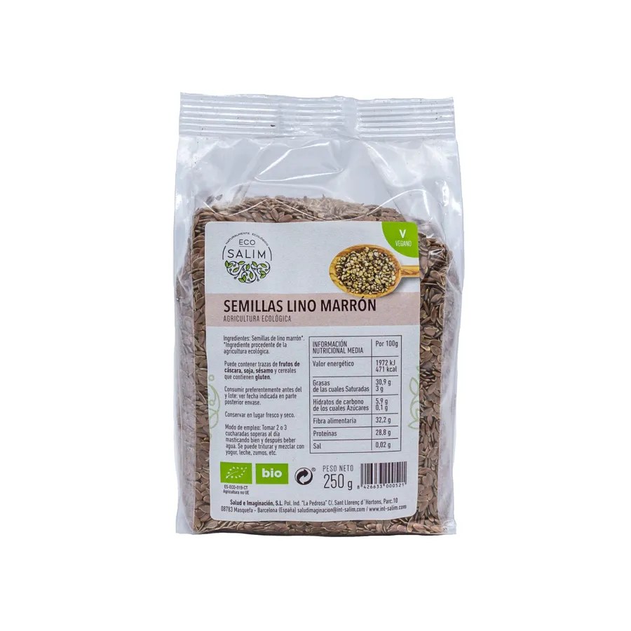 Semilla Lino Marrón BIO 250 g, Ecosalim