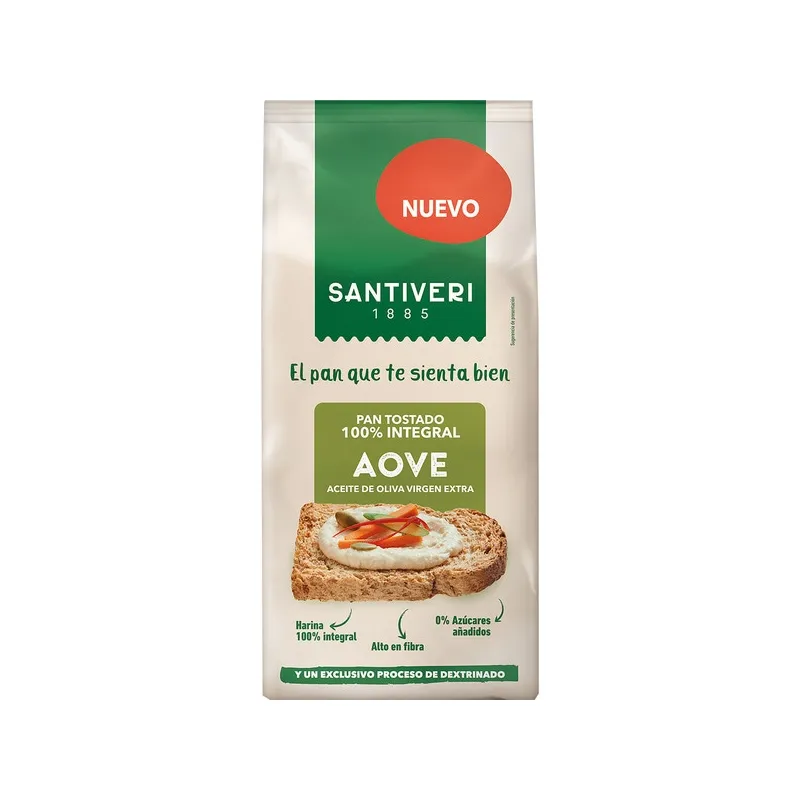 Pan tostado aove 100% integral 200 g, Santiveri