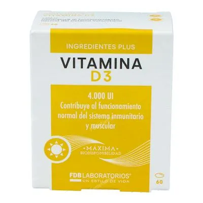 Vitamina D3 4000UI 60 perlas, Fdb