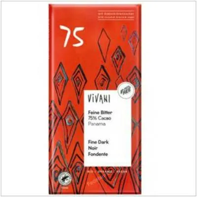 Chocolate negro panama 75% azúcar coco 80 g, Vivani