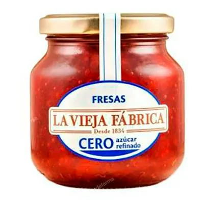 Mermelada de fresa cero azúcar refinado 280 g, La Vieja Fabrica