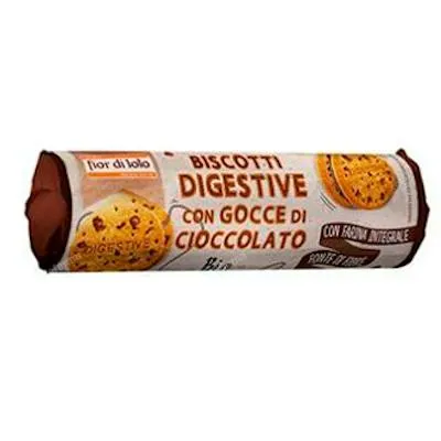 Galletas digestive con chips choco tubo BIO 250 g, Fior Di Loto