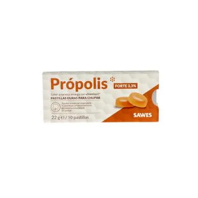 Caramelos sin azúcar própolis naranja 22 g, Sawes