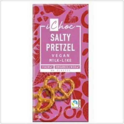 Salty pretzel trozos de pretzel chocolate BIO 80 g, Ichoc