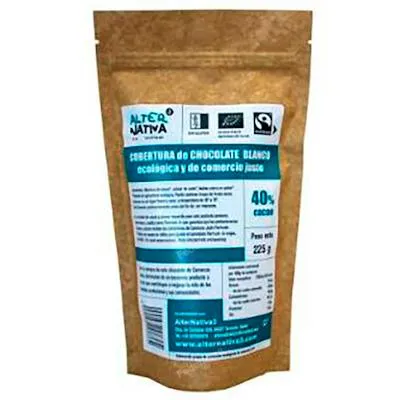 Cobertura chocolate blanco 40% cacao BIO 225 g, Alternativa 3
