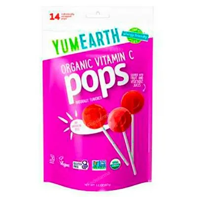 Biologische lolly's met vitamine C fruitsmaak 14 st., Yum Earth