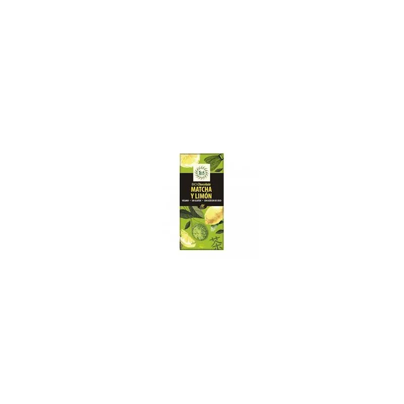 Chocolate con matcha limón 70 g, Sol Natural