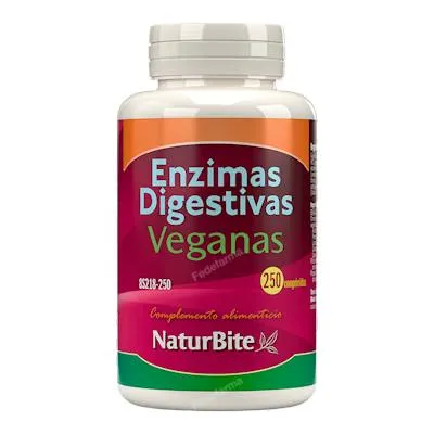 Enzimas digestivas veganas 250 comprimidos, Naturbite