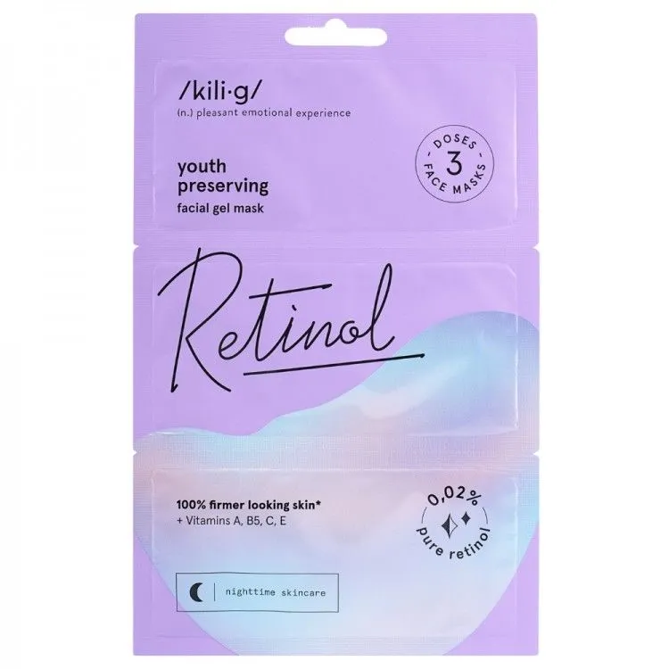 Máscara facial em gel com retinol, Kilig