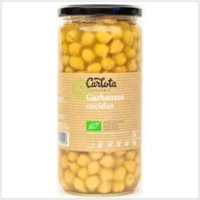 Garbanzos cocidos sin gluten BIO 500 g, Carlota Organic