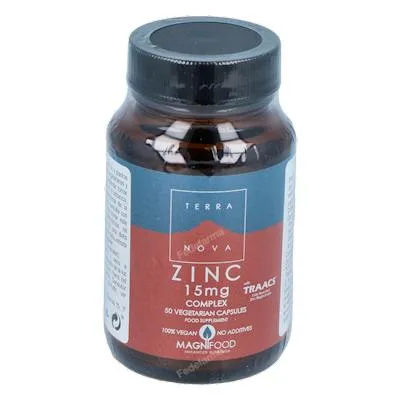 Zinc 15 mg complex 50 cápsulas vegetales, Terranova