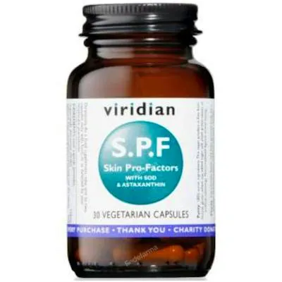 SPF skin pro-factors 30 cápsulas vegetales, Viridian
