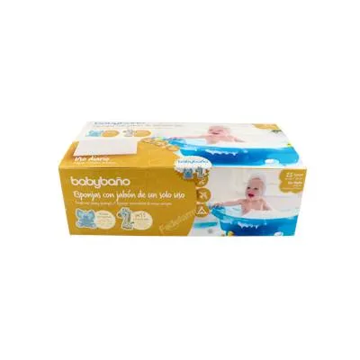 Esponja C/ jabón un solo uso 25un, Babybaño