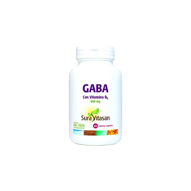 Gaba con vitamina b6 600 mg 60 cápsulas, Sura Vitasan