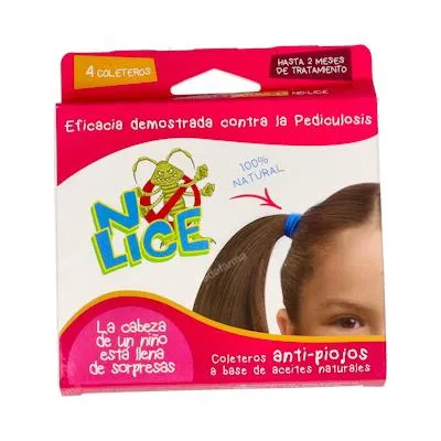 Coletero anti-piojos rosa/azul 4 uds., No Lice