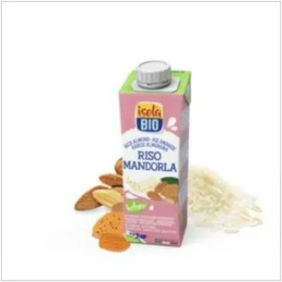 Bebida vegetal de arroz con almendra sin gluten BIO 250 ml, Isola