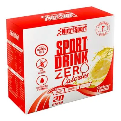 Sport drink zero calorias limón 20 sticks, Nutrisport