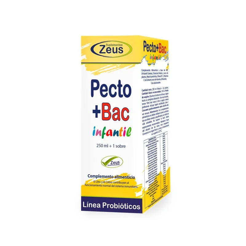 Pecto+bac infantil +1 sobre 250 ml, Zeus
