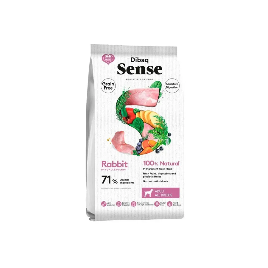 Dibaq sense sensitive conejo perro adulto 2 kg, Dibaq Vet