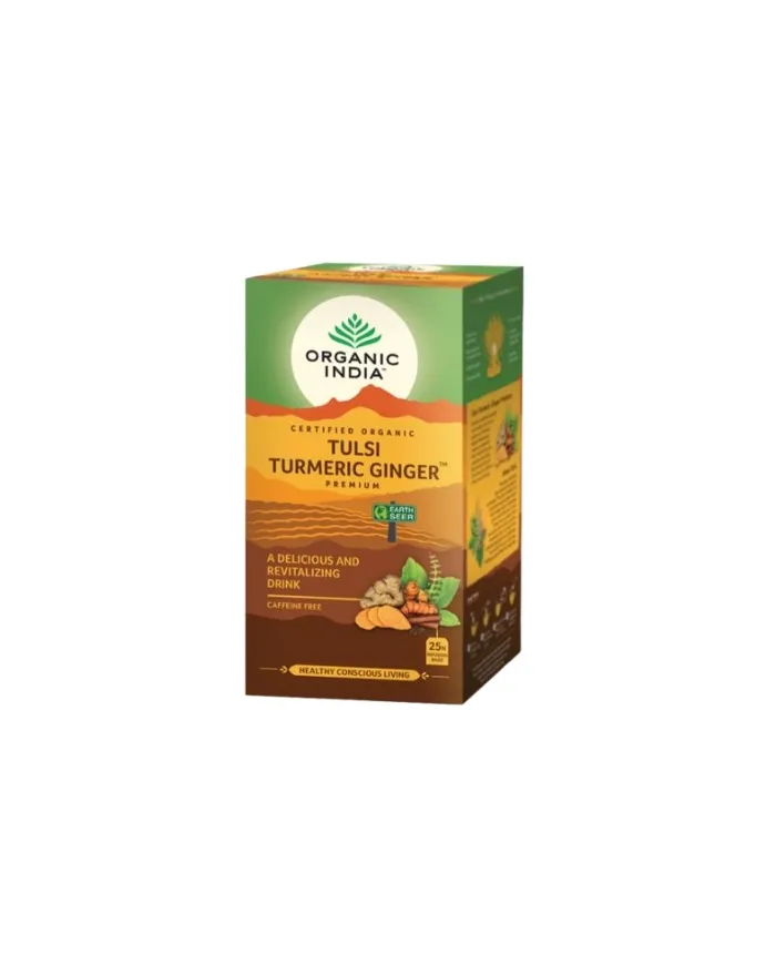 Infusión tulsi turmeric ginger BIO 25 filtros, Organic India